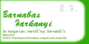 barnabas harkanyi business card